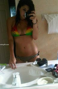 Brunette Coed In Bikini Self Shot