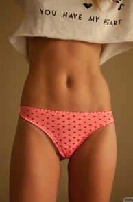 Flat Tummy Coed In Polka Dots Panties
