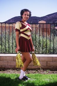 Ebony Coed In Her Cheerleader Uniform